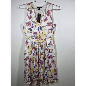 Banana Republic Factory Women's Sleeveless Fun Floral Fit And Flare Dress Size 6